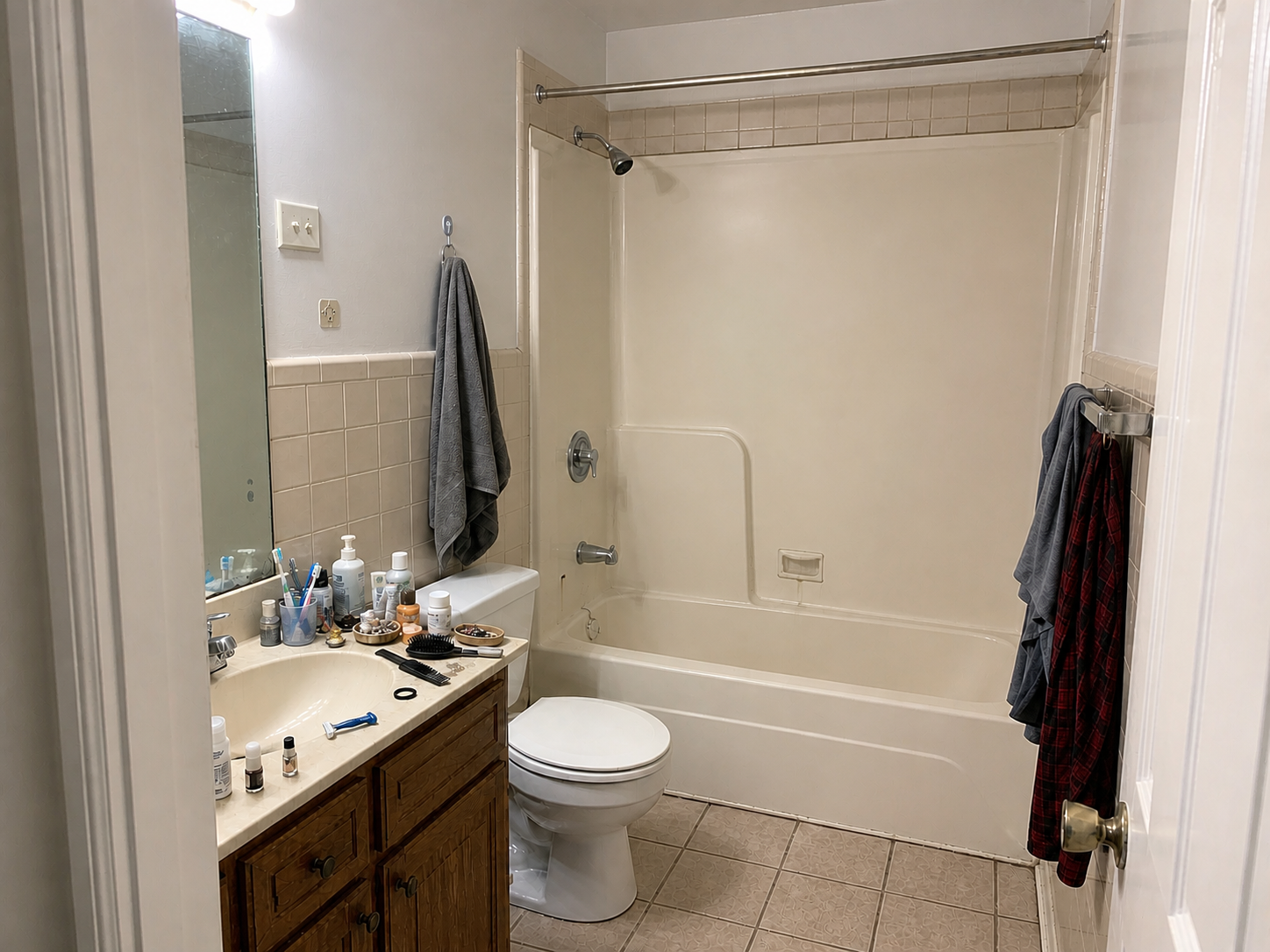 Warm Wood & Lighting Makeover before