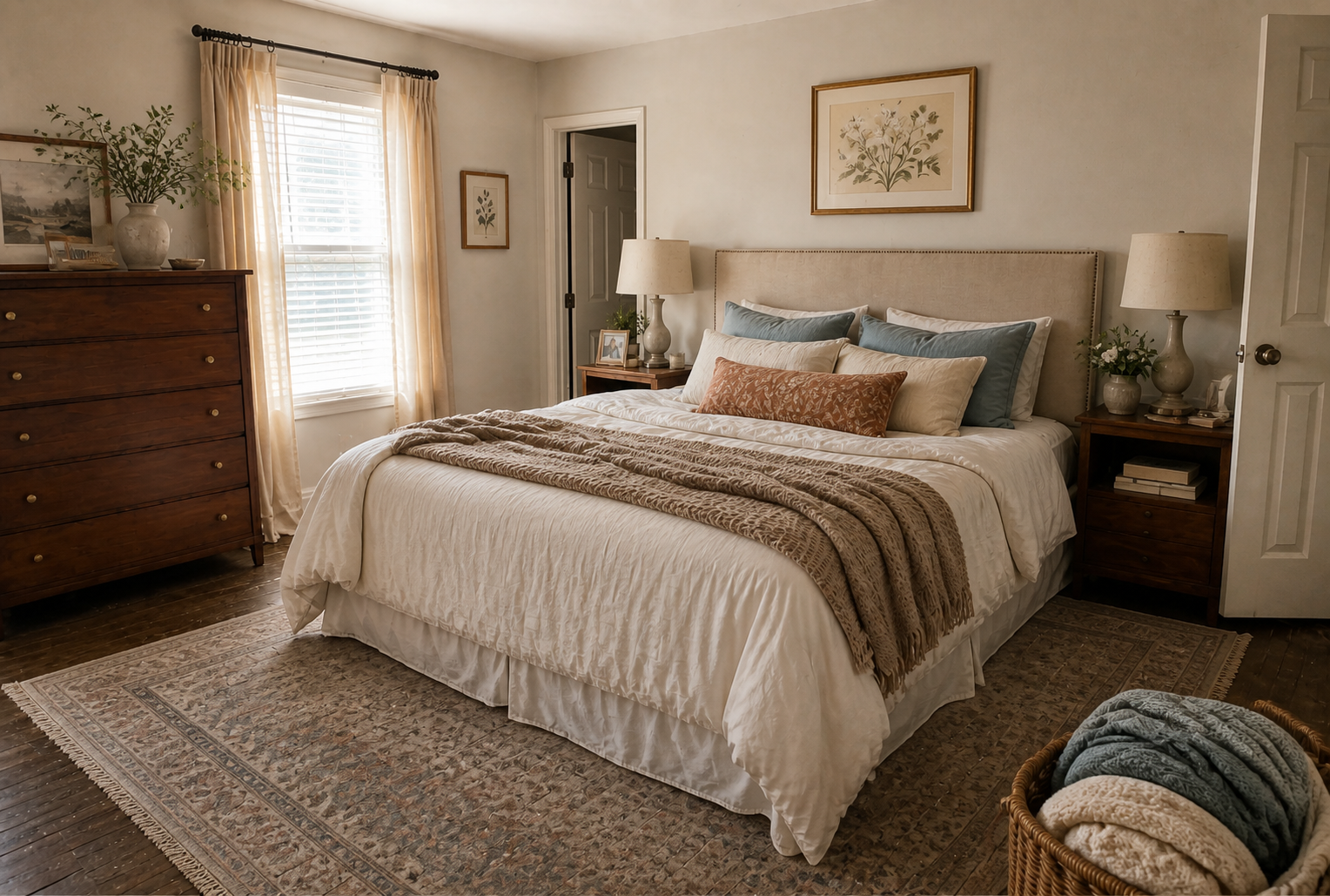Classic Bedroom to Warm Rustic Haven after