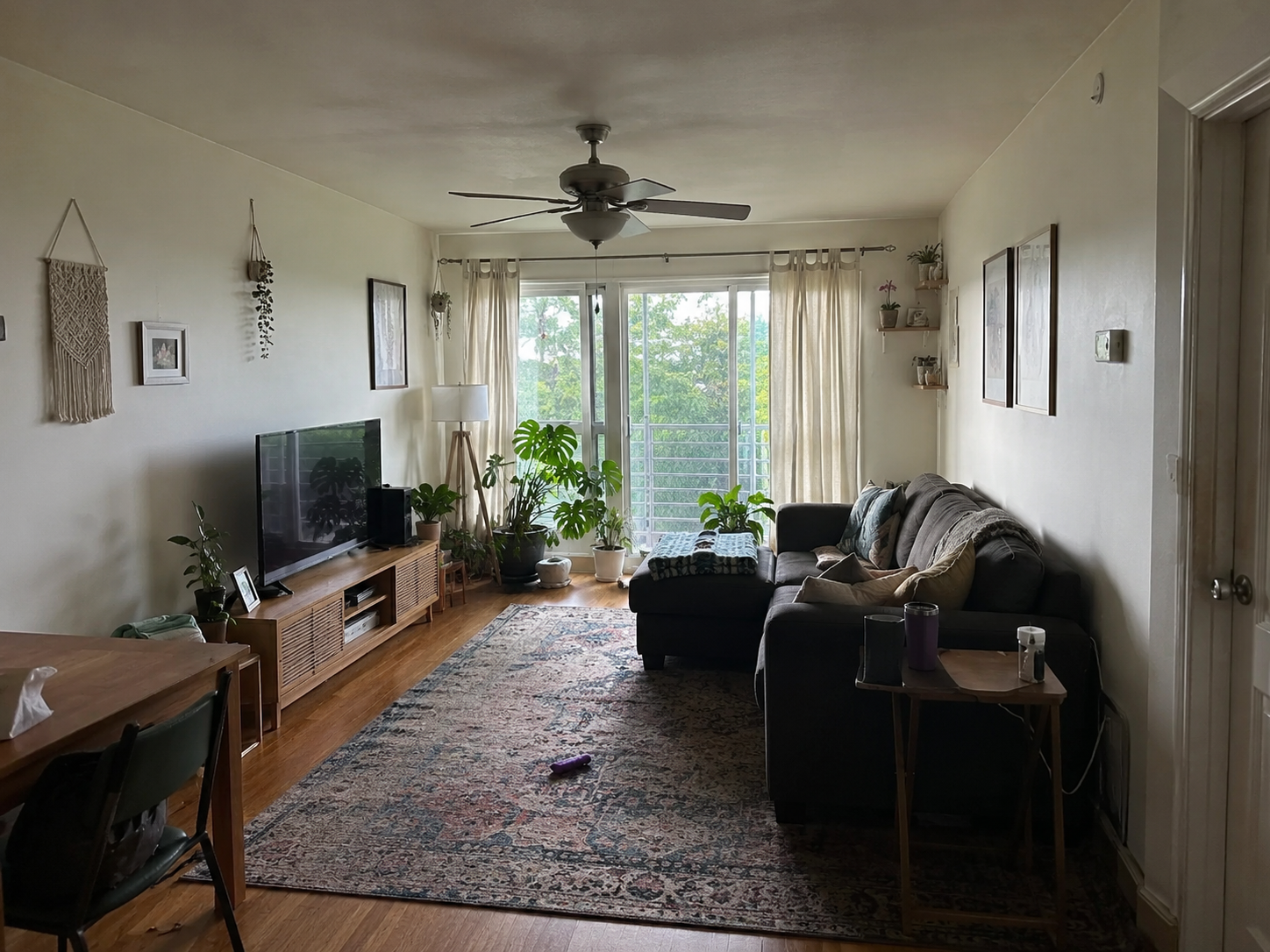 Narrow Living Room to Japandi Airy Lounge before
