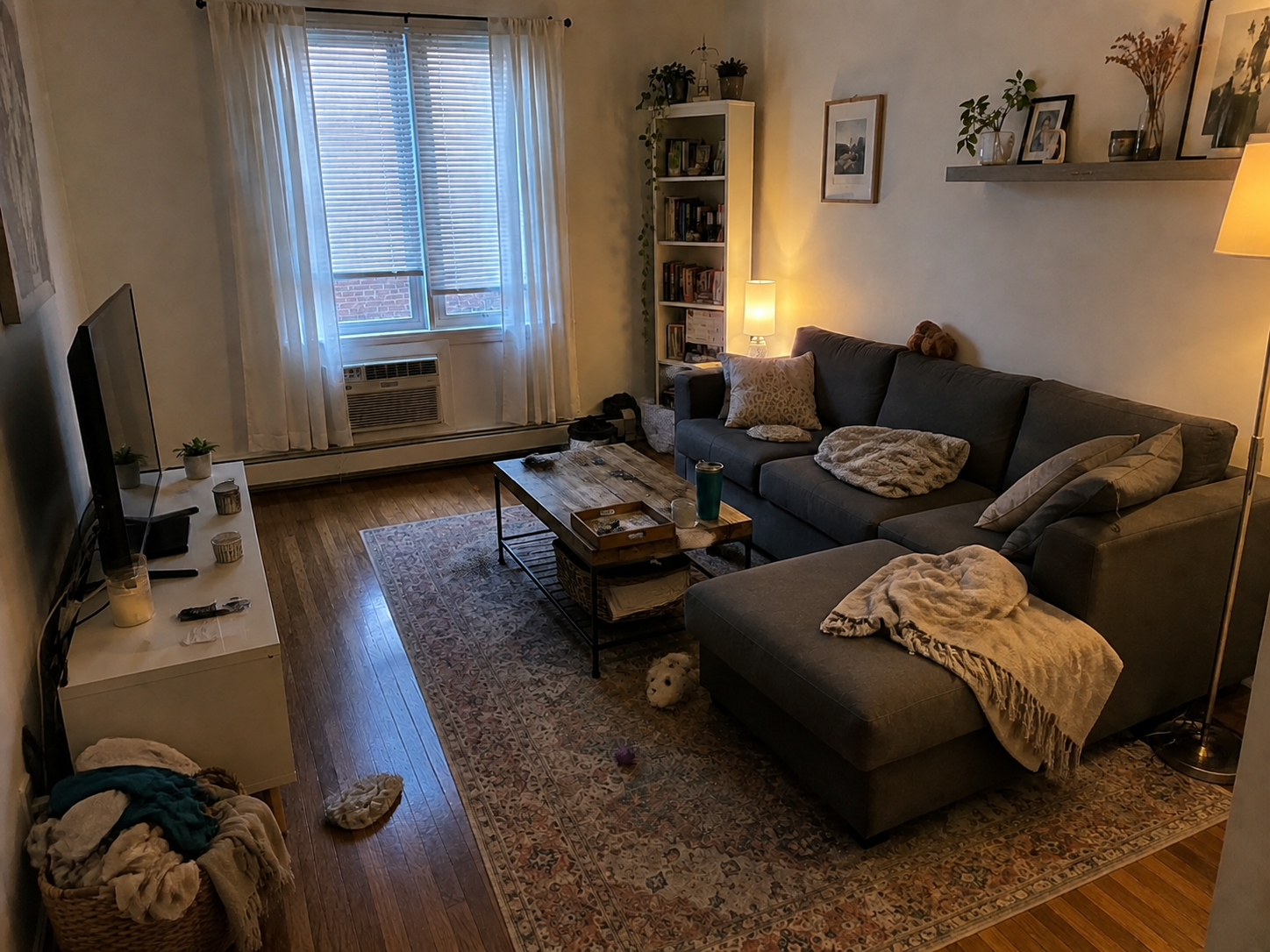 Dark 1990s Living Space to Organic Modern Gathering Hub before